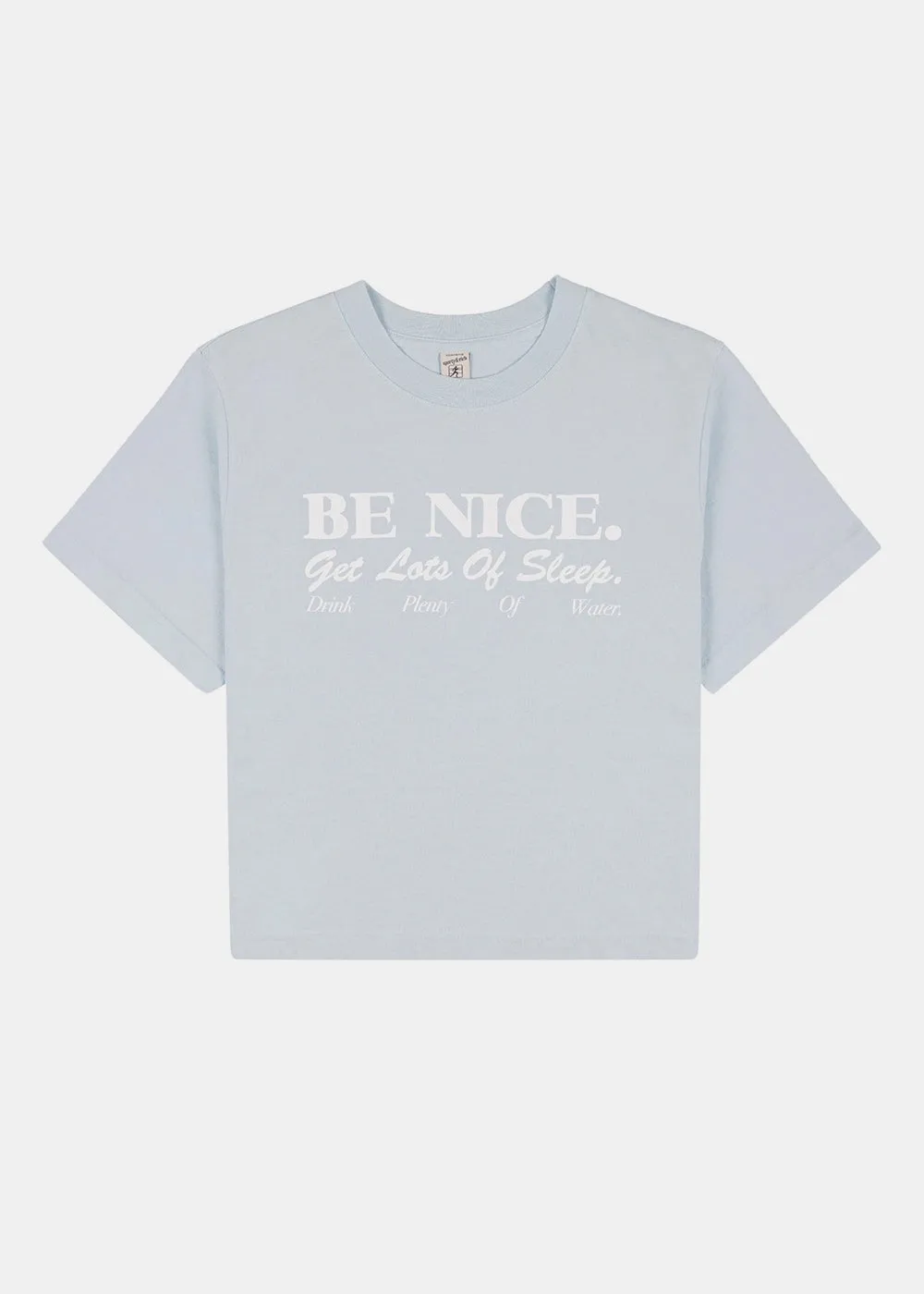 Baby Blue Be Nice Cropped T-Shirt