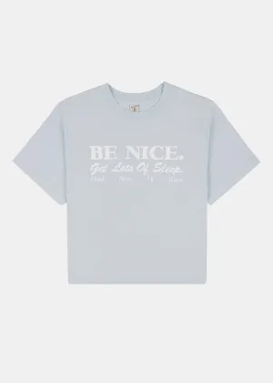 Baby Blue Be Nice Cropped T-Shirt