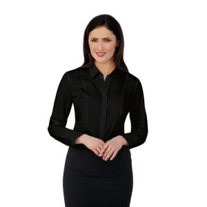 BB708-16 Brook Taverner Ladies Long Sleeve Black Palena Shirt - Size 16