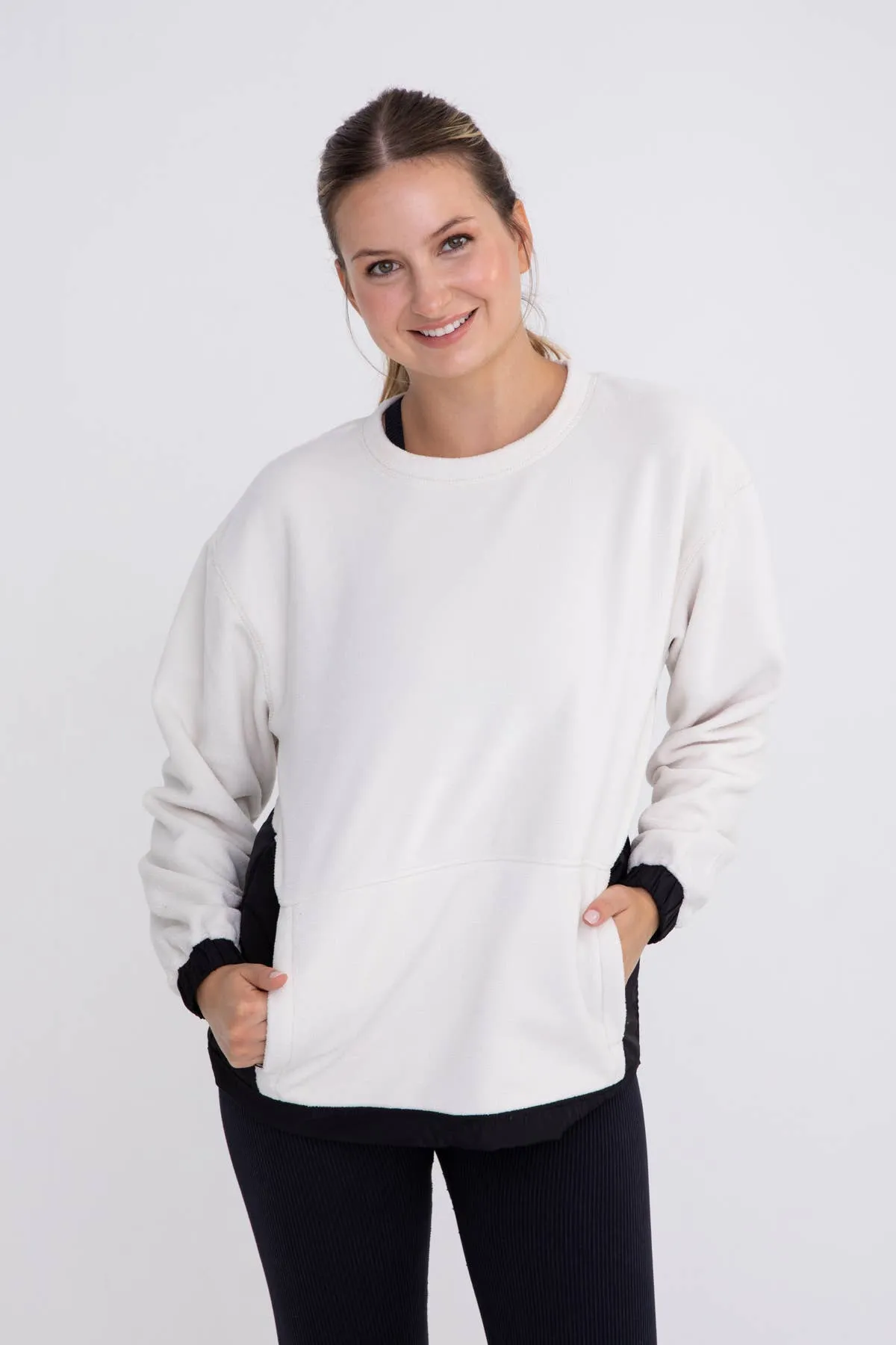 Color Block Back Fleece Pullover