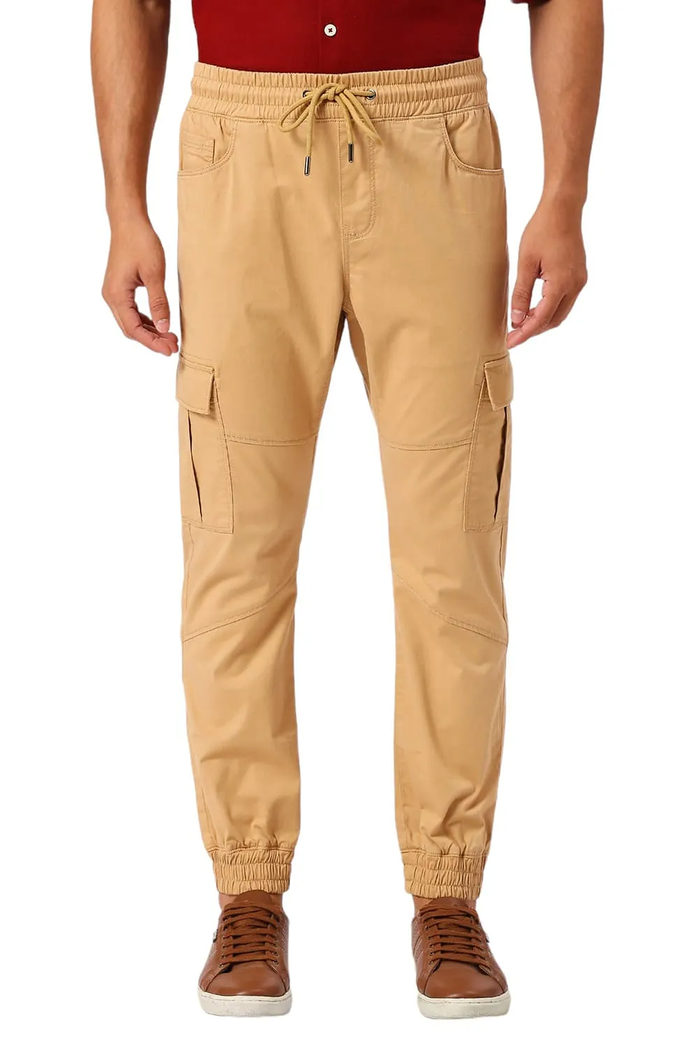 Drift Fit Cotton Stretch Peach Twill Trousers