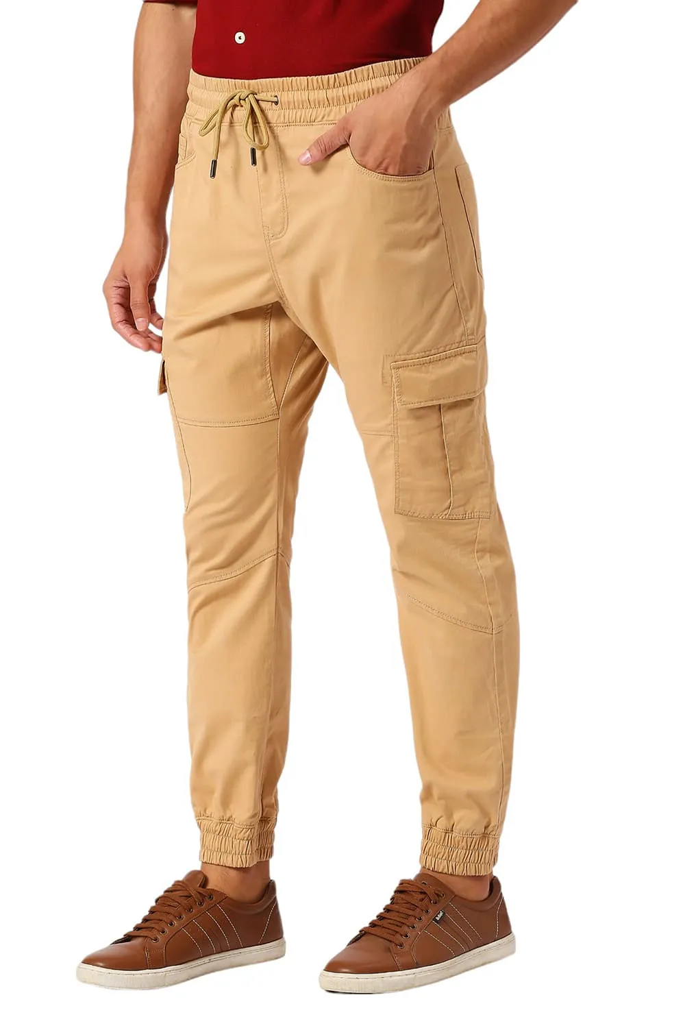 Drift Fit Cotton Stretch Peach Twill Trousers