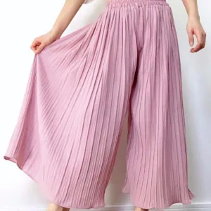 DUSTY PINK PLEATED CULOTTES PANTS TROUSERS