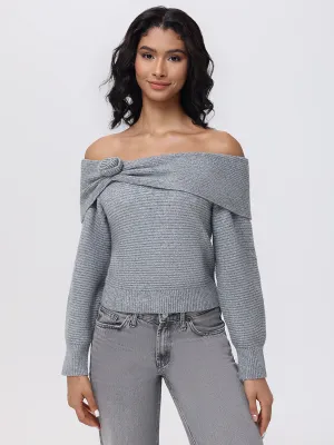 Elizabeth: Off The Shoulder Rosette Sweater