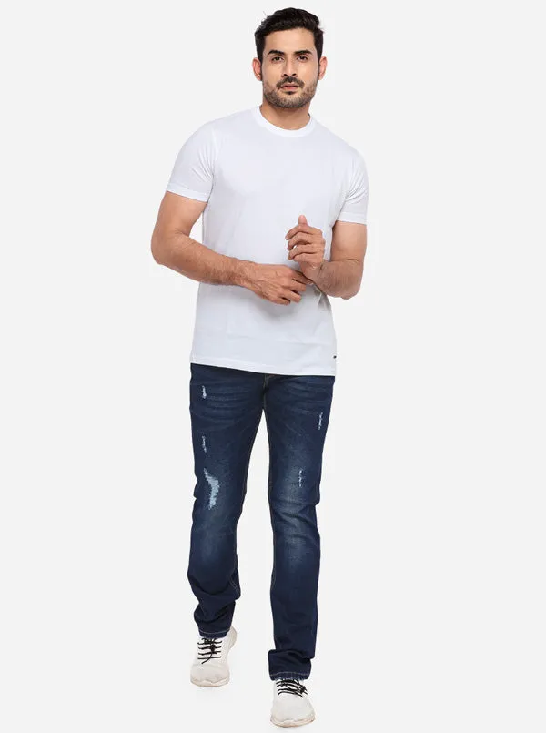 Ensign Blue Washed Slim Fit Jeans | JadeBlue