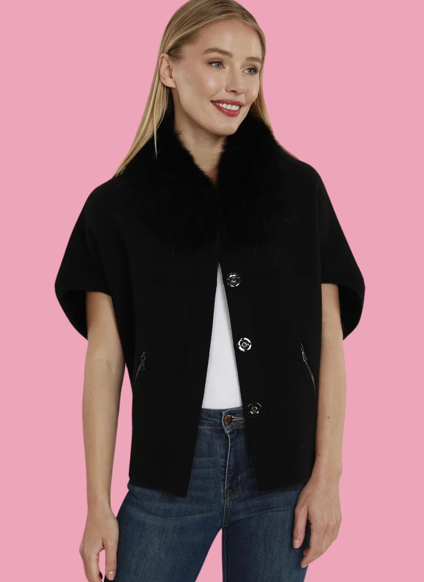 Faux Fur Trim Cardigan