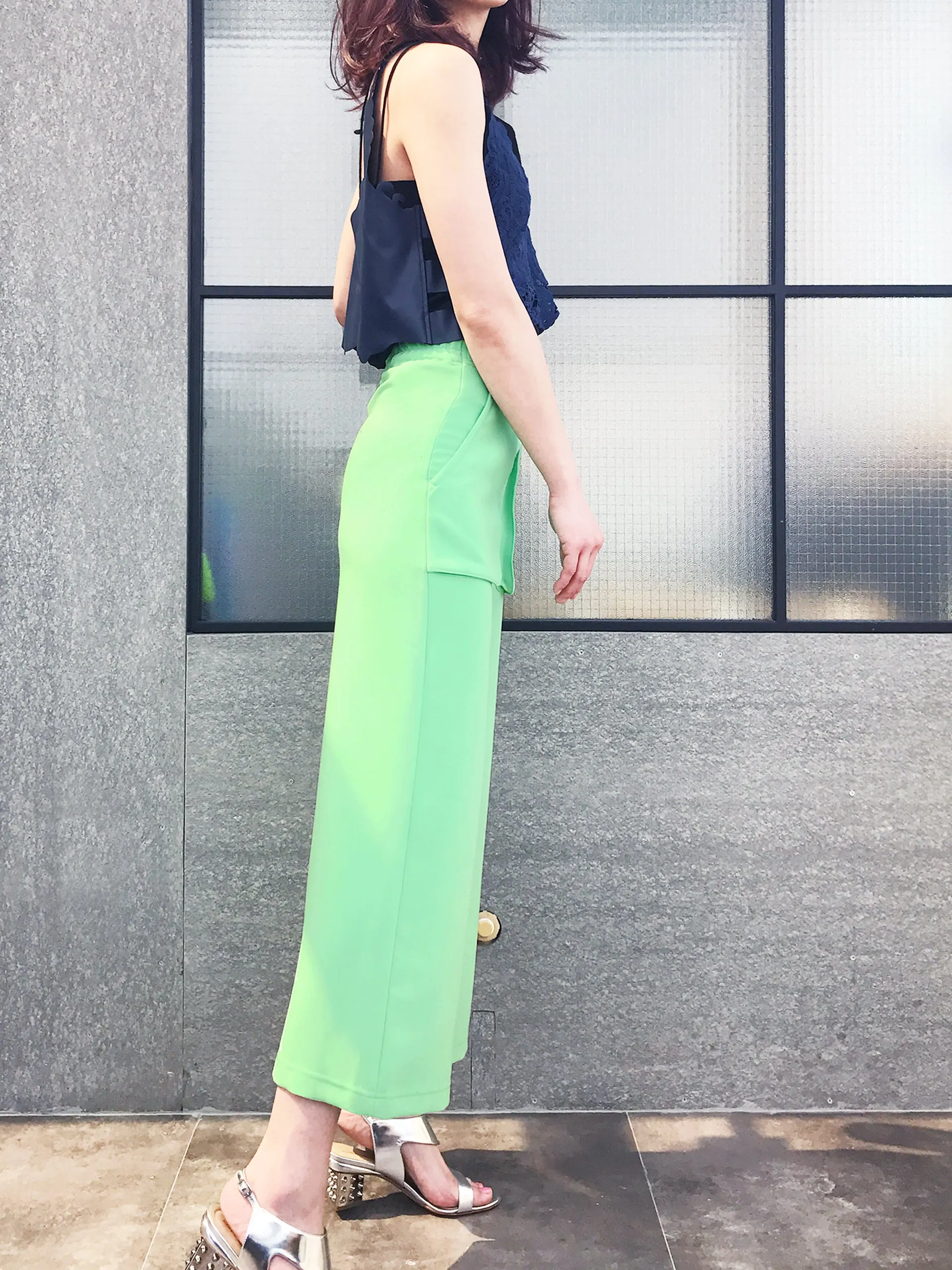 Final Sale! Freshy Green Split Waisting Culottes