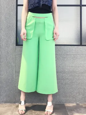 Final Sale! Freshy Green Split Waisting Culottes