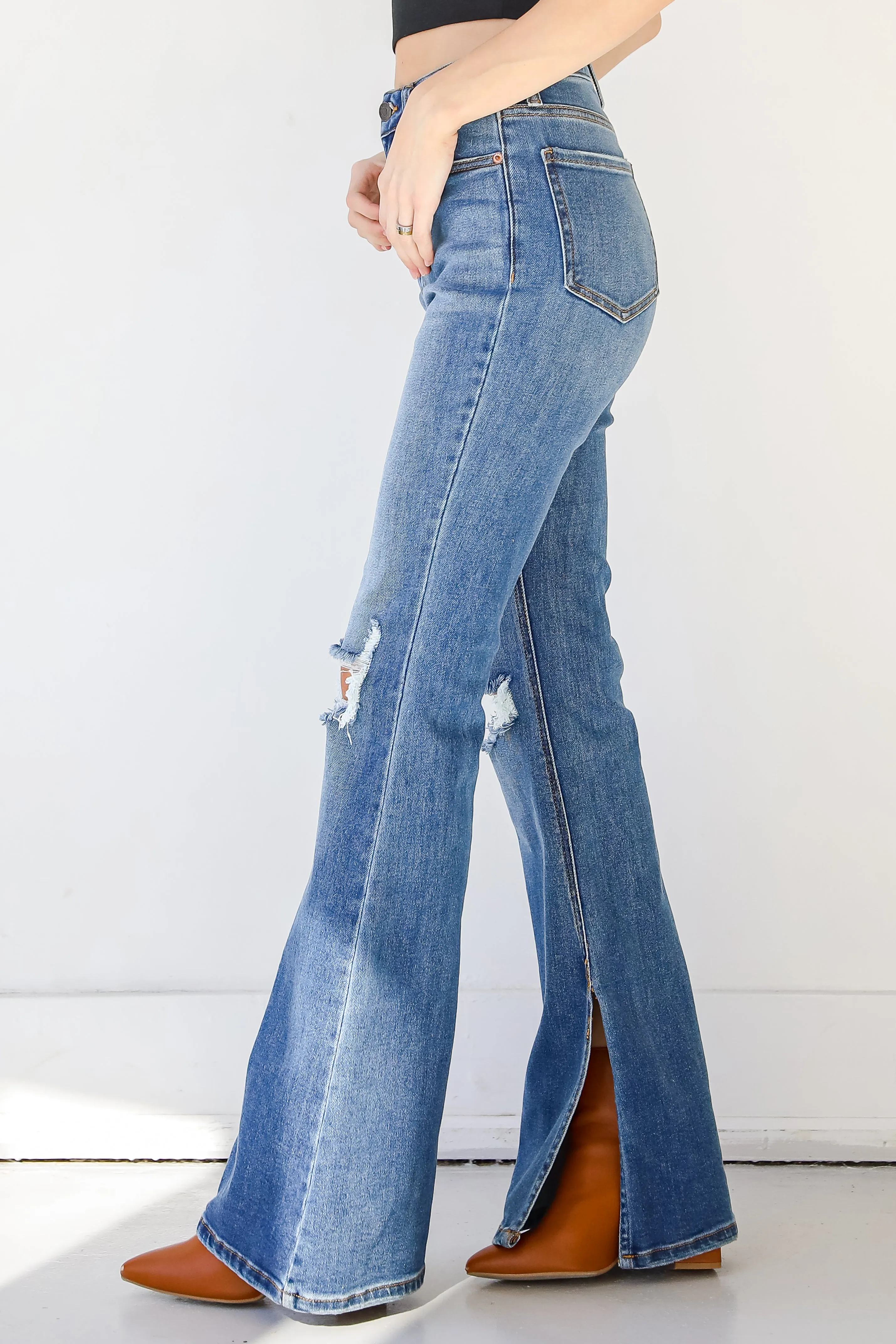 Harley Distressed Flare Jeans