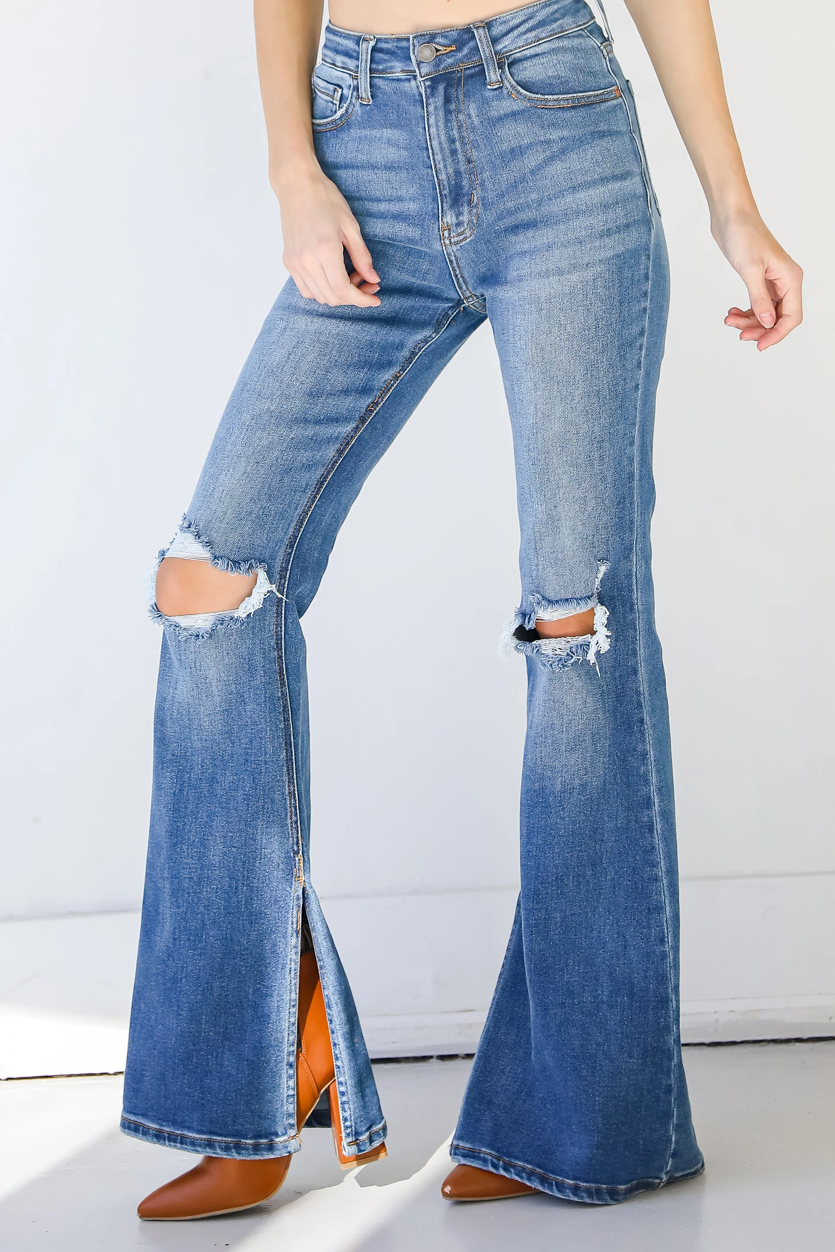 Harley Distressed Flare Jeans