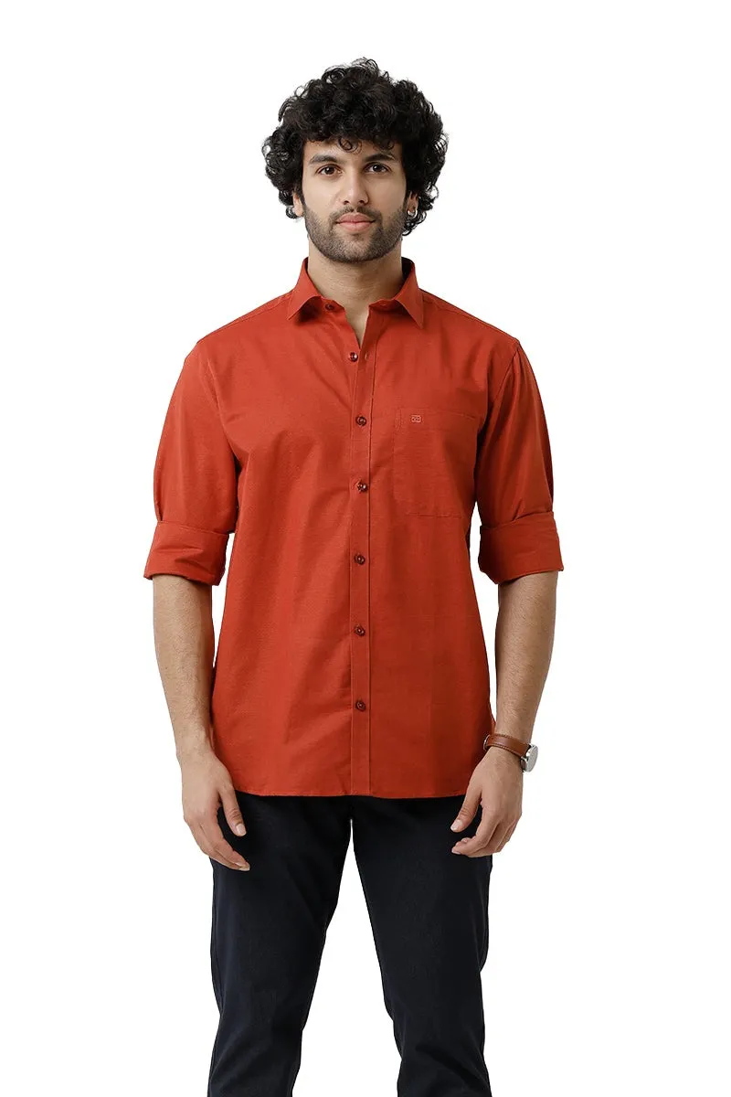 Jute Classic - Kavi Orange Formal Shirt For Men | Ariser