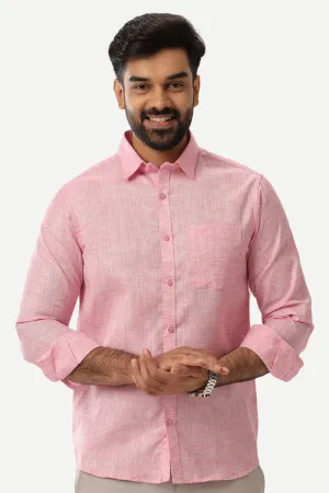 Linen Feel - Pink Formal Shirts For Men | Ariser