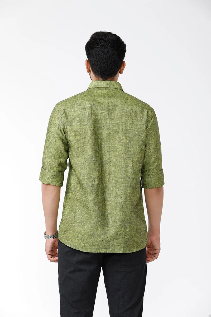 Linen Rise - Avocade Green Formal Shirts for Mens | Uathayam