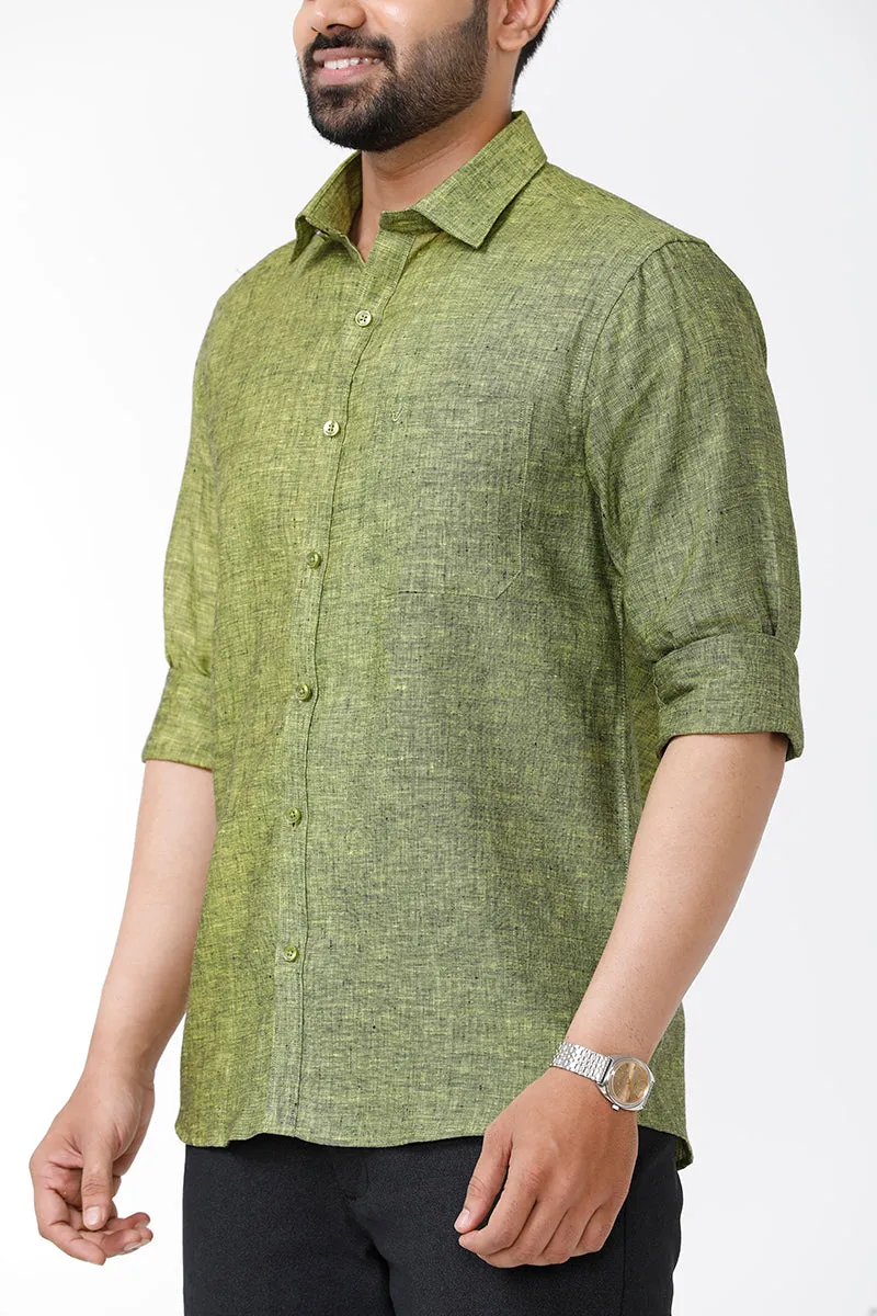 Linen Rise - Avocade Green Formal Shirts for Mens | Uathayam