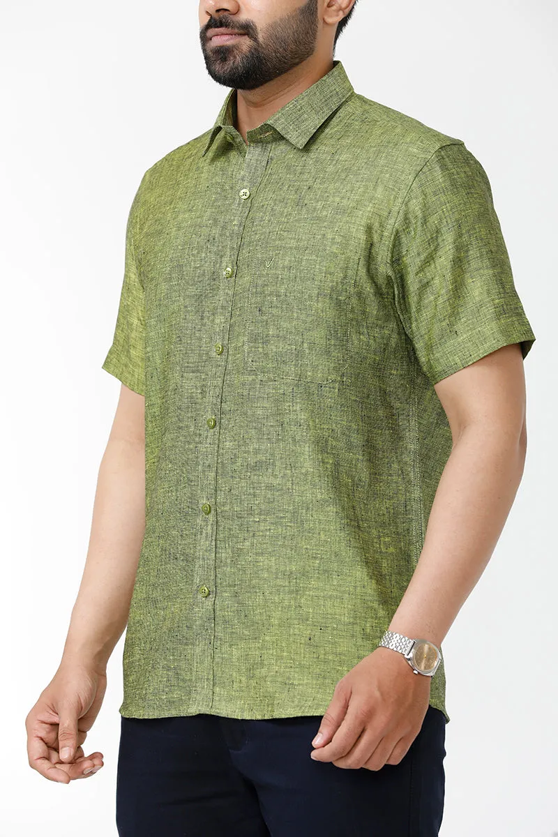 Linen Rise - Avocade Green Formal Shirts for Mens | Uathayam