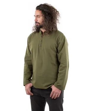 Long Sleeved Cotton Shirt Khaki