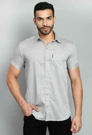 Men's Smart Fit Printed Cotton Shirt