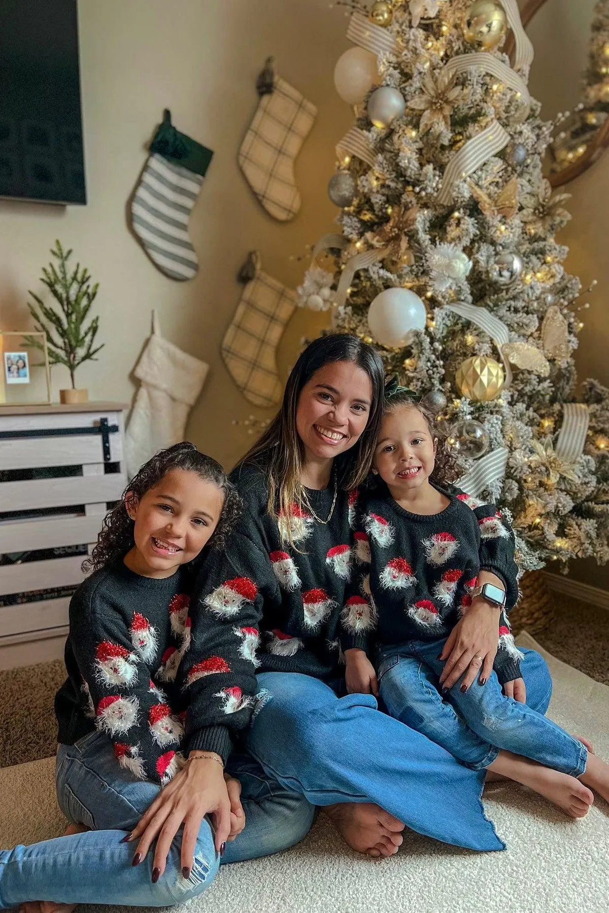 Mom & Me - Fuzzy Happy Santa Sweater