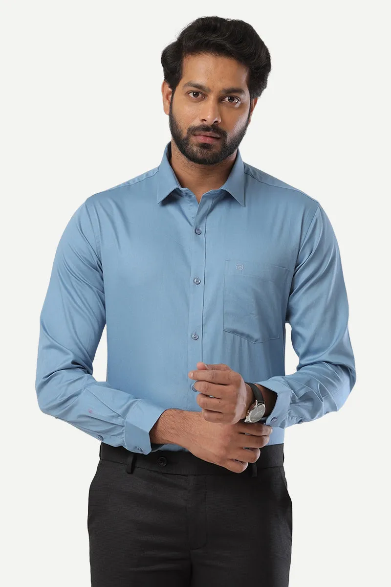 Monti - Steel Blue Formal Shirts for Men | Ariser