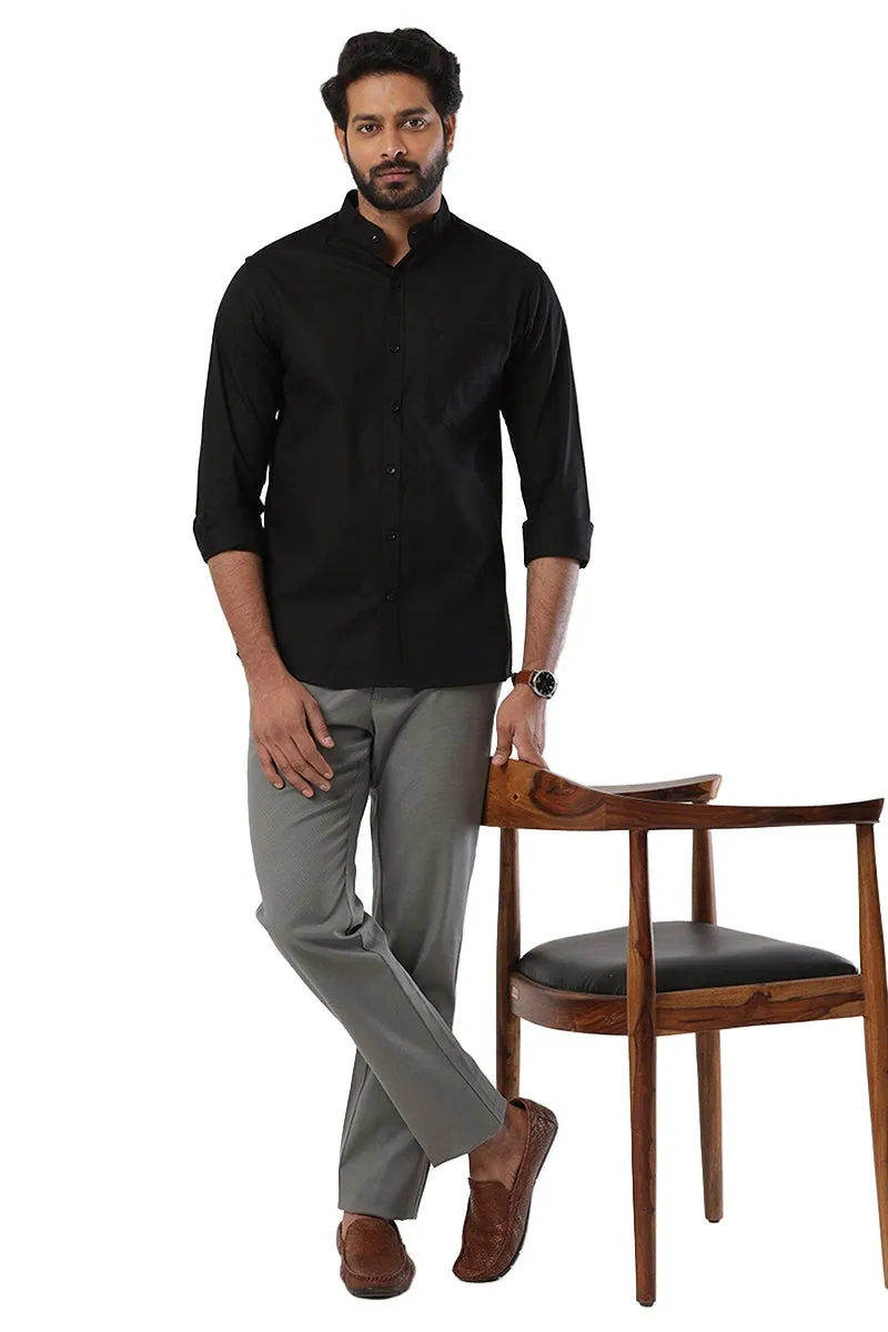 Neo - Pure Black Formal Shirt For Men | Ariser