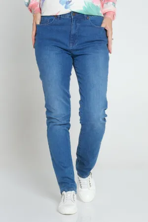 Orientique Straight Leg Jeans - Washed Denim