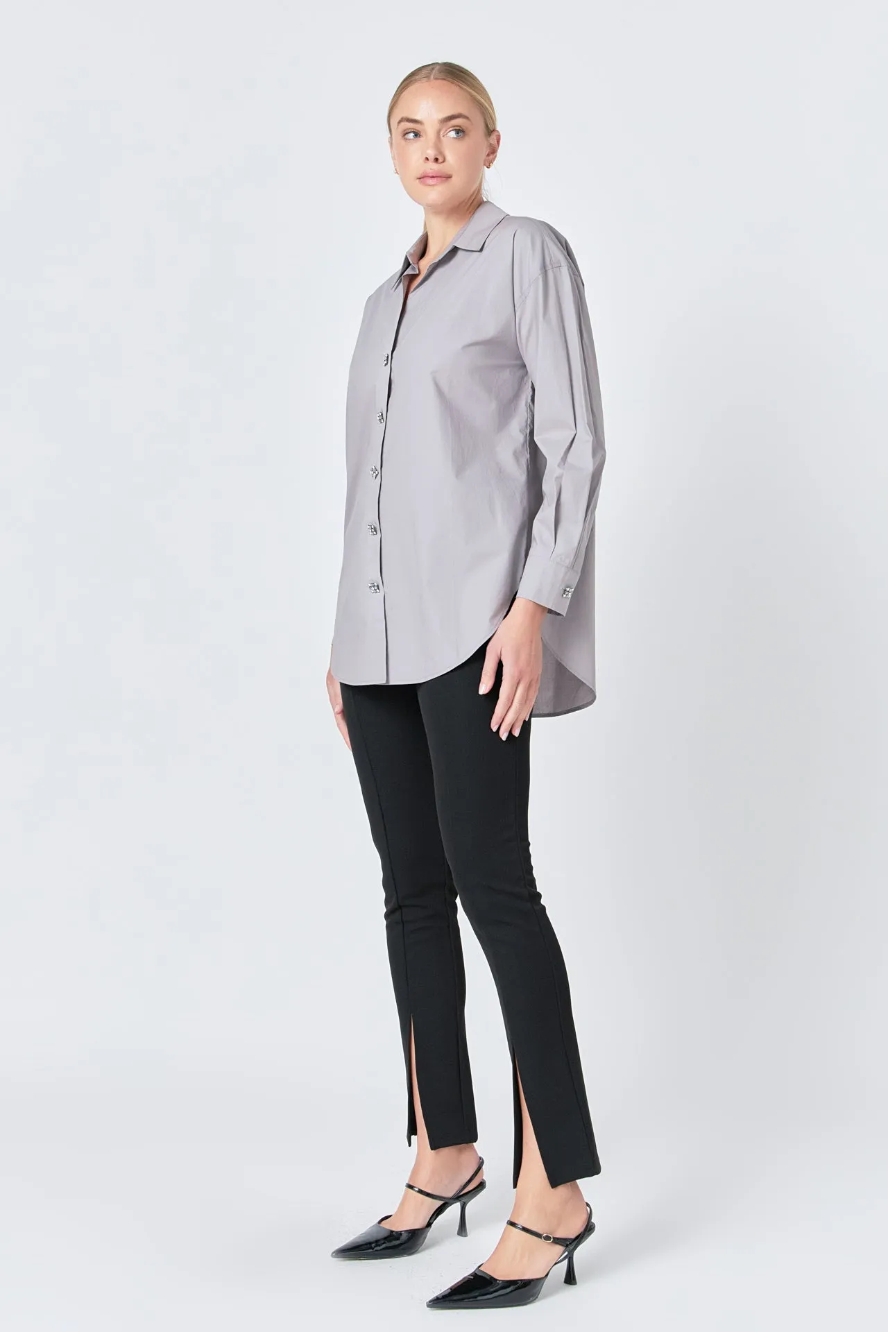 Oversize Button Collared Shirt