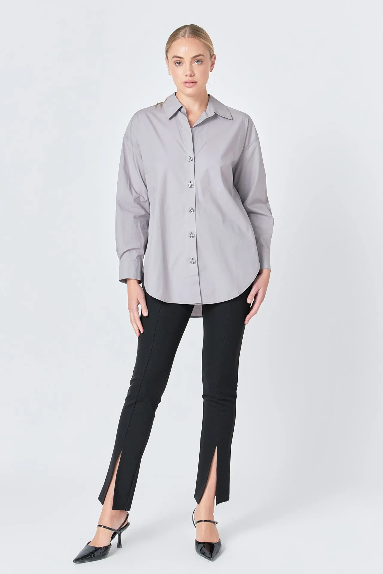 Oversize Button Collared Shirt