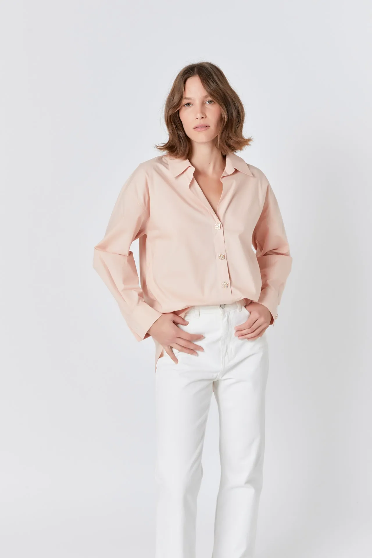 Oversize Button Collared Shirt