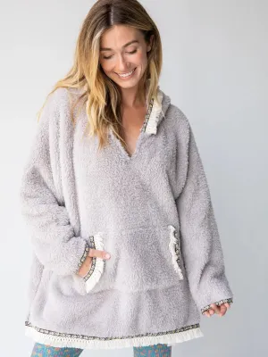 Oversized Blanket Hoodie - Silver