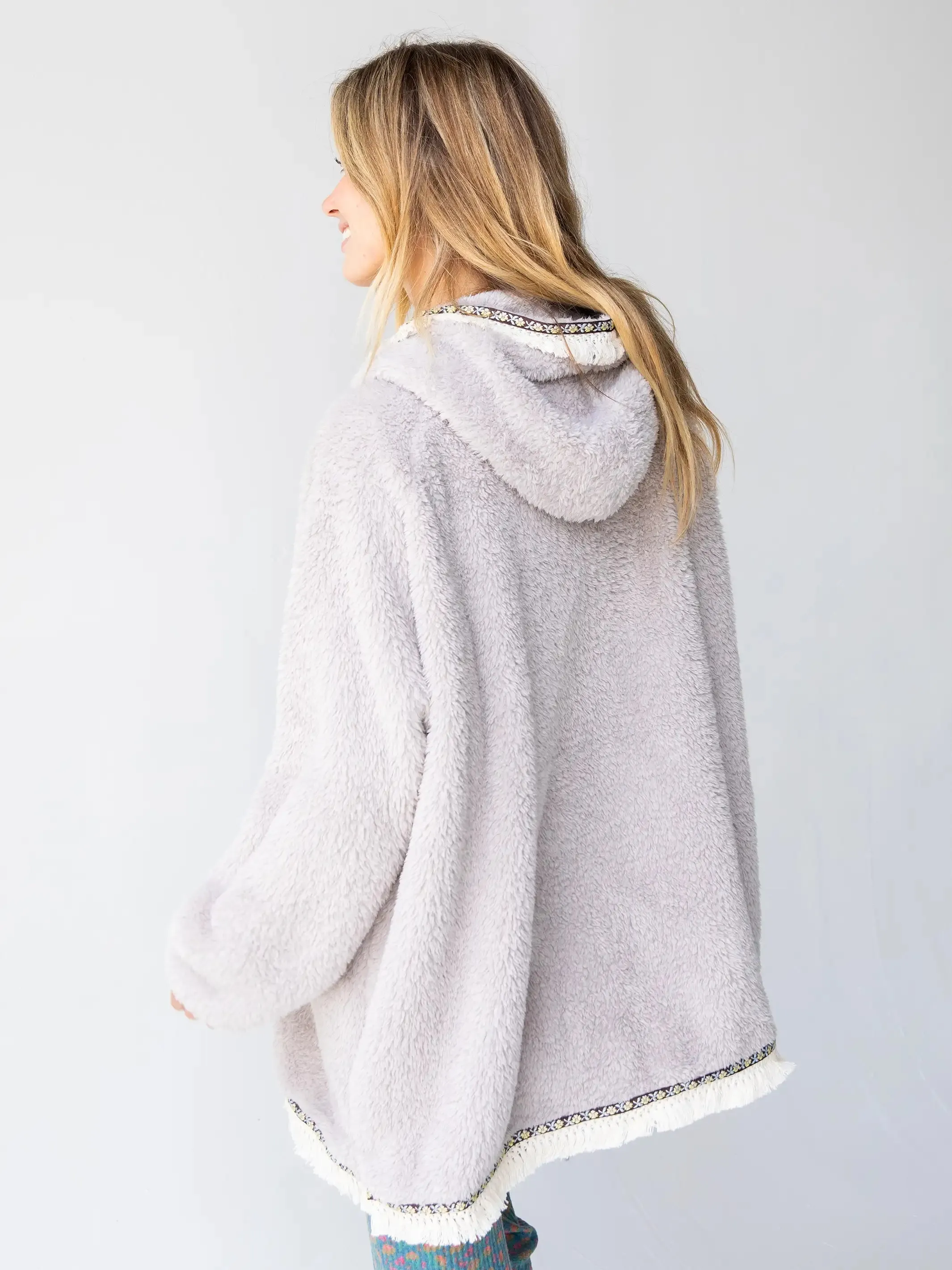 Oversized Blanket Hoodie - Silver