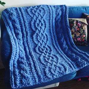 PATTERN: Celtic Cable Saxon Braid Baby Blanket