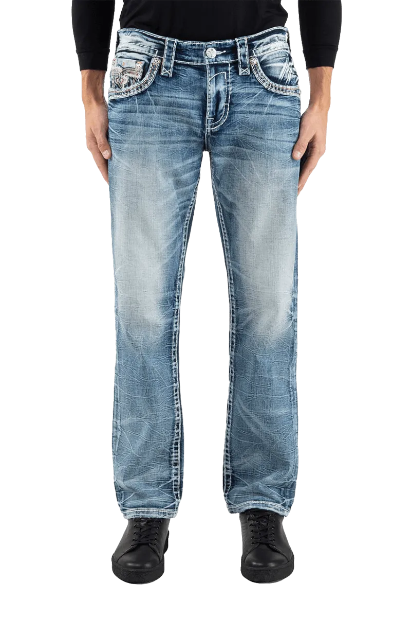 Rock Revival Men's Robin J206 Straight Denim Jeans