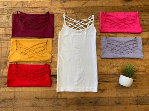 SALE! *BELLES & DOORBUSTER* Criss Cross Layering Tanks