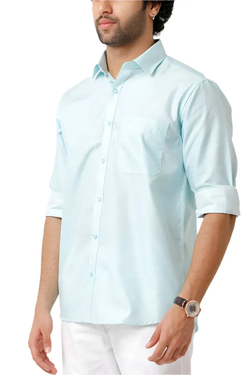 Tuscany - Teal Green Formal Shirts for Men | Ariser