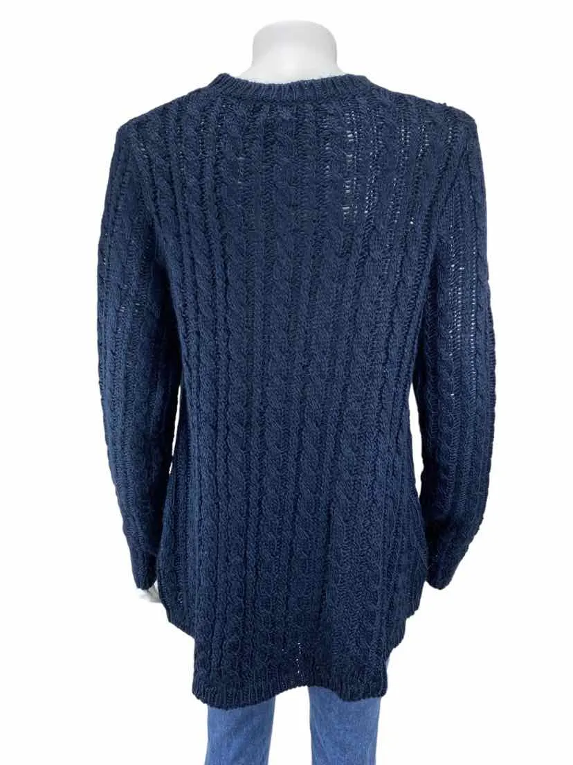 Velvet by Graham & Spencer Women's Chunky Cable Sweater Navy Size M