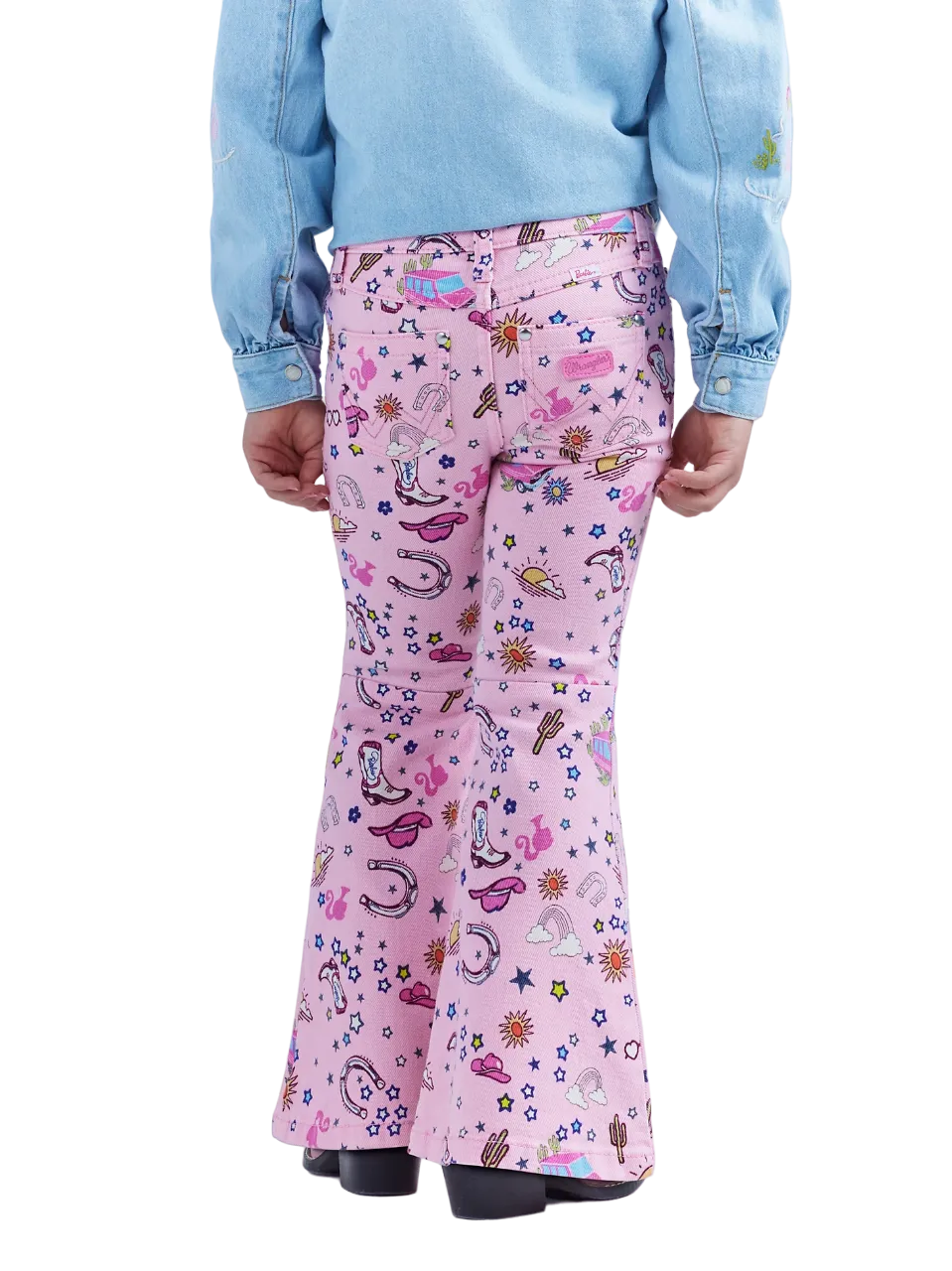 Wrangler Kid's Barbie Trumpet Flare In Pinnacle Pink Jeans