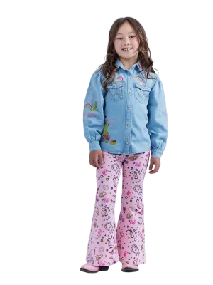 Wrangler Kid's Barbie Trumpet Flare In Pinnacle Pink Jeans